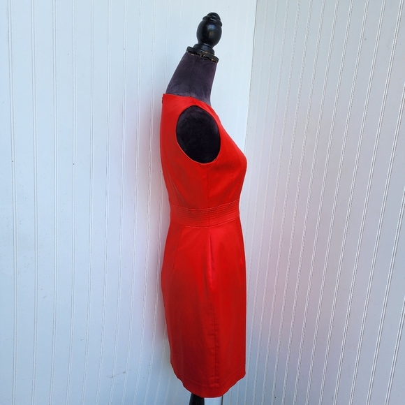 NWOT DAVID MEISTER Pencil Dress Womens Red Sleeveless Lined Carrier Sz 6 - Picture 6 of 15